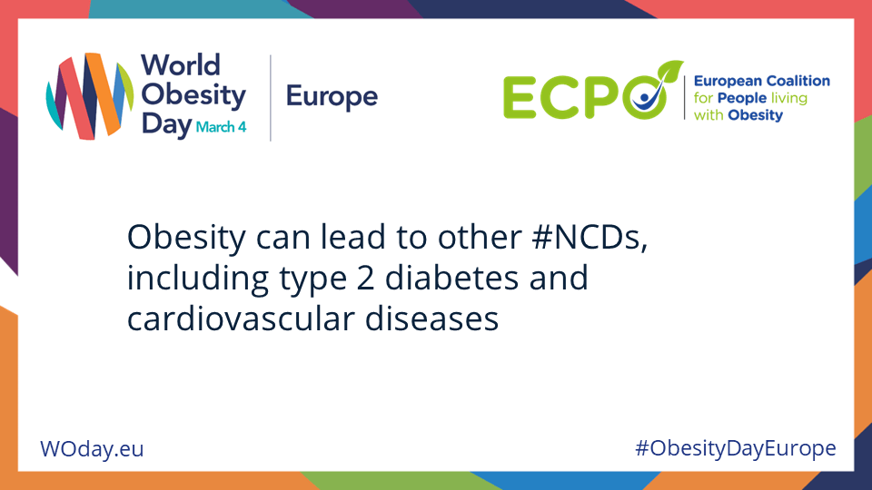 Obesity can lead to other #NCDs, including type 2 diabetes and cardiovascular diseases