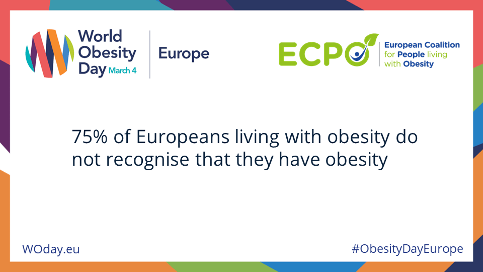 75% of Europeans living with obesity do not recognise that they have obesity