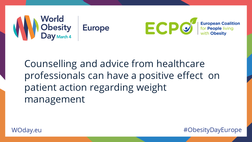 Counselling and advice from healthcare professionals can have a positive effect on patient action regarding weight management