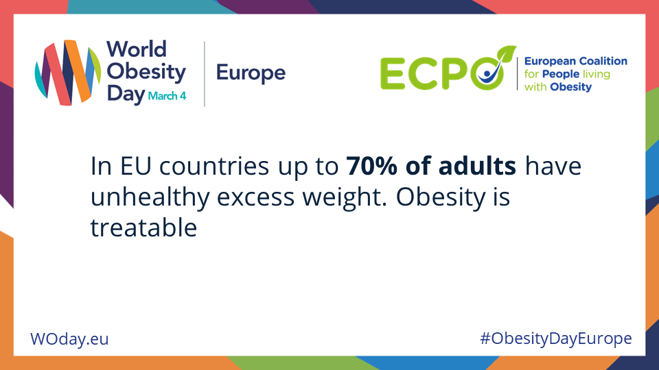 In EU countries up to 70% of adults have unhealthy excess weight. Obesity is treatable