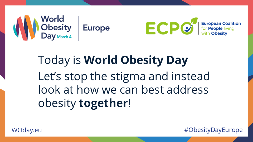 Today is World Obesity Day Let's stop the stigma and instead look at how we can best address obesity together!