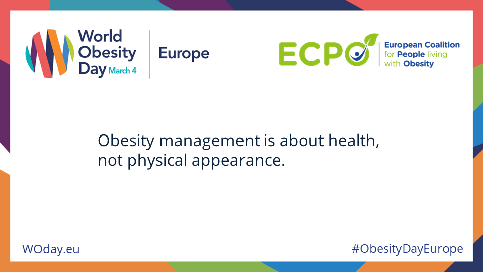 Obesity management is about health, not physical appearance.