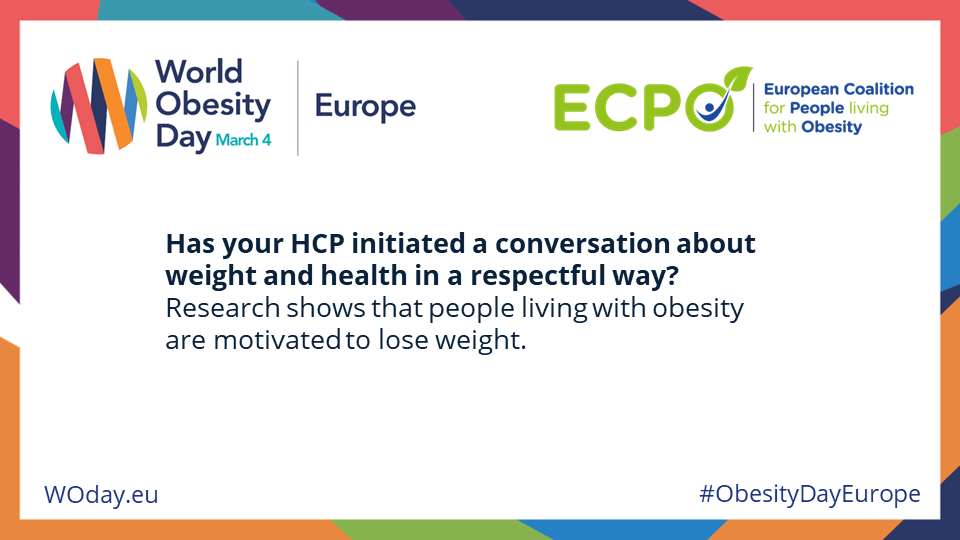 Has your HCP initiated a conversation about weight and health in a respectful way? Research shows that people living with obesity are motivated to lose weight.