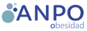 Logo with the text "ANPO obesidad" in blue and gray beside several overlapping blue circles of varying sizes.